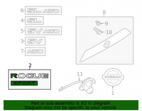 Nissan Rogue Sport 17-22 Tailgate Emblem Rogue Sport