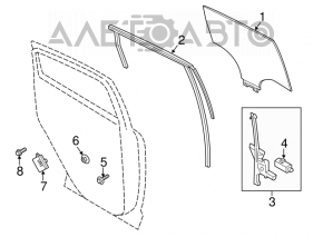 Rear right door glass for Ford C-max MK2 13-18