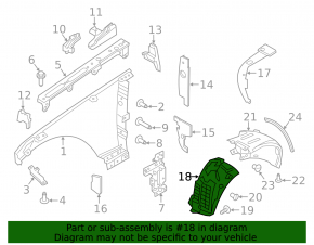 Front left fender liner for Land Rover Range Rover 2016-2018