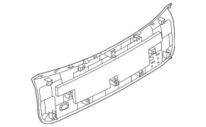The lower trim panel of the tailgate of the Land Rover Range Rover Velar 18-23 is black, worn, the fastener is broken