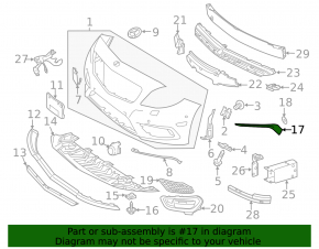 Front bumper molding right Mercedes CLA 14-16 prerest