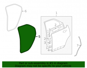 Door seal rear left Chevrolet Equinox 10-17