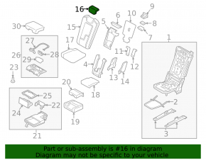 Volvo XC90 16-25 2nd row rear center headrest, beige leather