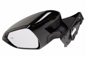 Side mirror left Chevrolet Bolt 17-19 12 pins, black with chrome molding, with camera, turn signal, BSM, bumper on chrome