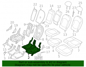 Rear left seat runner, 2nd row, right, Mini Cooper Countryman R60 10-16, without frame