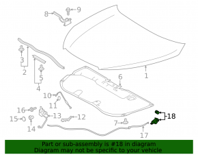Toyota Highlander 14-19 Beige Hood Lock Handle