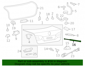 VW Jetta 11-18 USA trunk lid shock absorber