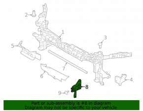 Front bumper bracket left Infiniti QX30 17-19