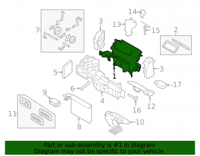 Heater assembly BMW X5 F15 14-18 for 2-zone control