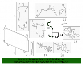 Air conditioner tube heater-condenser second Honda CRV 17-22 1.5T