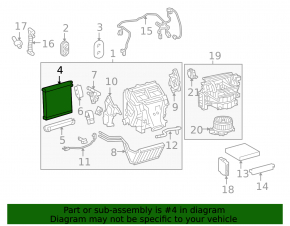 Lexus GX460 10-20 evaporator for dual-zone climate control