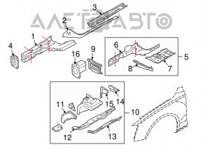 Front right quarter panel for Audi Q5 8R 09-17 on the body, black