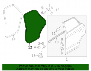 Door seal rear right Audi Q3 8U 15-18