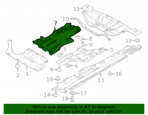 Rear engine guard Porsche Cayenne 958 11-14 crack
