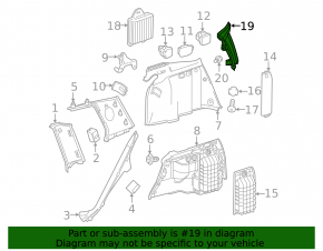 Left outer wing light trim for Mercedes GLC 20-22