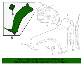 Front left fender liner, front part, Mercedes GLC-class X254 23-25