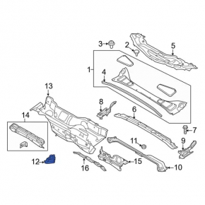 Right Windscreen Wiper Gutter for Ford Escape MK3 13-19