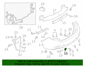 Rear bumper tow hook plug left Mazda 6 13-16