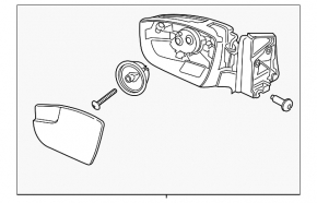 Left side mirror complete Ford Escape MK3 17-19 rest BSM, heated