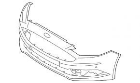 Front bumper bare Ford Fusion mk5 17-18