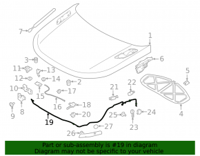 Land Rover Range Rover Velar 18-25 hood release cable interior