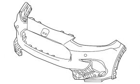 Bare front bumper for Honda HR-V 23-26 ex-l, for parking sensors