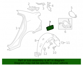 Ventilation shield right Buick Encore 13-19