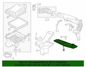 Air intake Chevrolet Impala 14-19 2.5