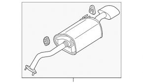 Muffler rear part with barrel Kia Forte 4d 17-18 rest 2.0 without nozzle, dented