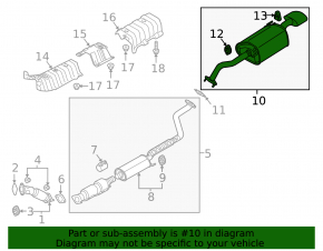 Muffler rear part with barrel Kia Forte 4d 17-18 rest 2.0 without nozzle, dented