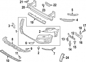 Front Bumper Lip Audi Q7 16-19 Silver