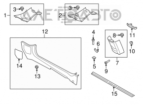 Front pillar trim upper right Mini Cooper Clubman R55 07-14 ser