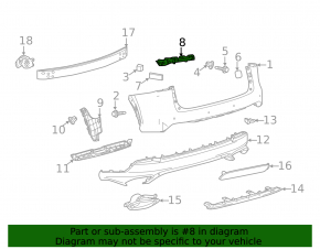 Rear bumper mount, outer left, Lexus NX200t NX300 NX300h 15-21