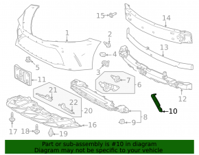 Front bumper molding left Toyota Camry 25-26 LE, XLE
