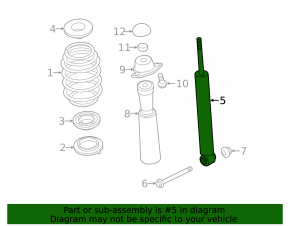 Shock absorber rear left Audi A3 8V 15-20 4d, 5d AWD