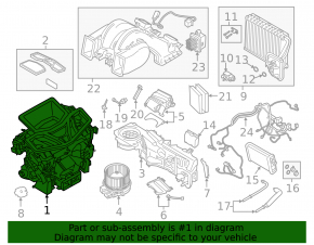 Heater assembly BMW X5 G05 19-24 for 2-zone control