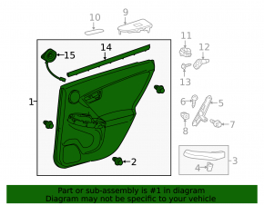 Door trim card rear left Toyota Prius 30 10-15 leather, gray JBL
