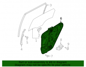 Rear right window lift mechanism for Hyundai Tucson 22-25