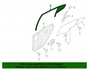 Rear right glass seal Hyundai Elantra AD 17-20