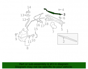 Left windshield wiper arm for Toyota Highlander 2013