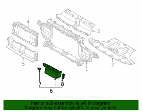 Left radiator deflector blind for Kia EV6 22-24 with motor, GT, GT-Line, broken mount, cracks
