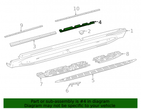Upper left threshold bracket Mercedes W167 GLE 350 450 20-23 rear
