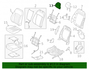 Headrest front right Ford Fusion mk5 13-16 leather, beige