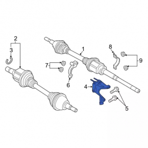 Front Right Axle Drive Bracket Lincoln MKX 16-18 2.7T AWD