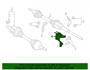 Front Right Axle Drive Bracket Lincoln MKX 16-18 2.7T AWD