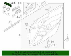Front right window lifter control trim Mazda 6 13-17 black, scratches