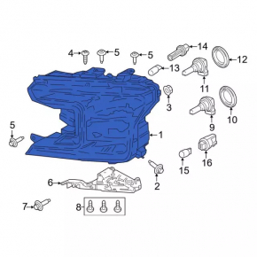 Ford F-150 18-20 left front headlight, bare, halogen, broken housing, scratches