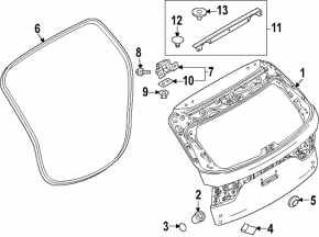 Upper tailgate seal for Mazda CX-90 24-26