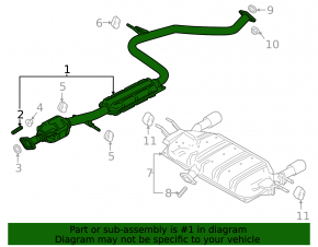 Exhaust line middle part with catalytic converter Mazda CX-30 20-21 2.5 FWD without CDS