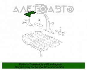Front pillar trim right Chrysler 200 11-14 beige